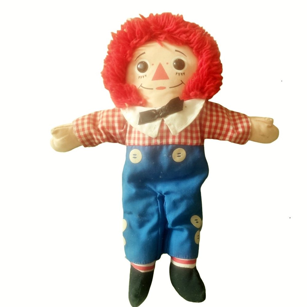 Playskool Raggedy Andy 12" Plush Rag Doll With  Heart 1987 Vintage